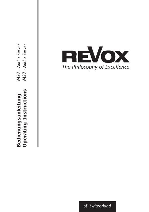 Revox M 37 Owners Manual