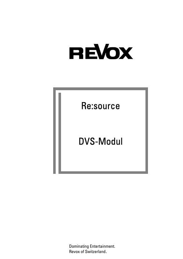 Revox M 51 DVS Owners Manual