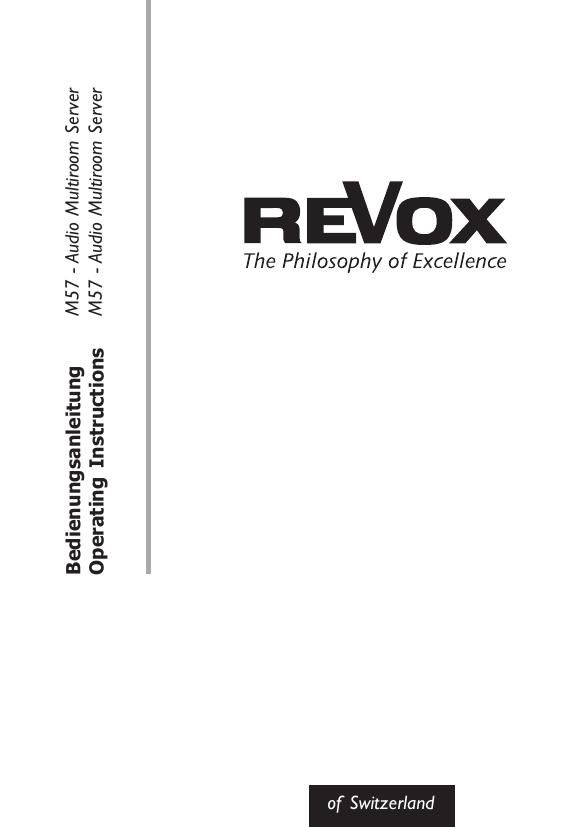 Revox M 57 Owners Manual
