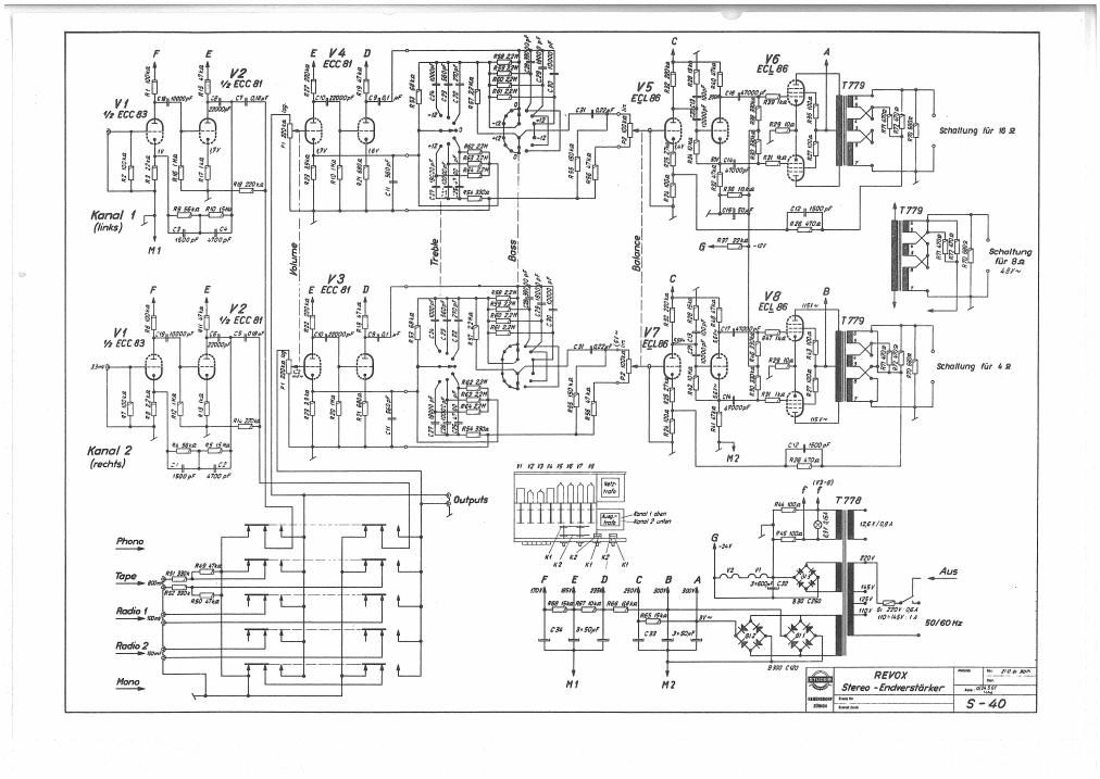 Revox Model 40 1961 Schematic