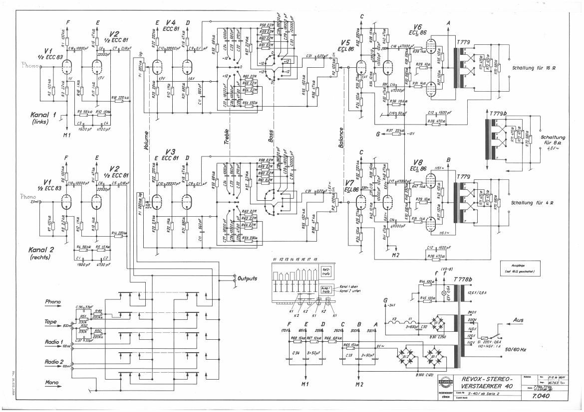 Revox Model 40 1964 Schematic