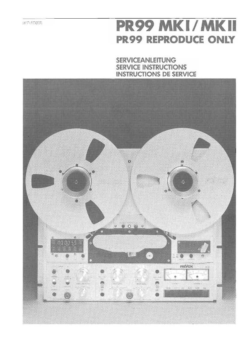 Revox PR 99 Mk1 Service Manual