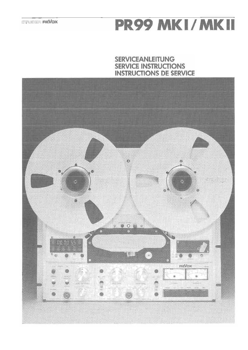STUDER/REVOX PR-99-MKIIl SERVICE MANUAL 144 PAGES ON CD FREE SAME DAY SHIPPING 