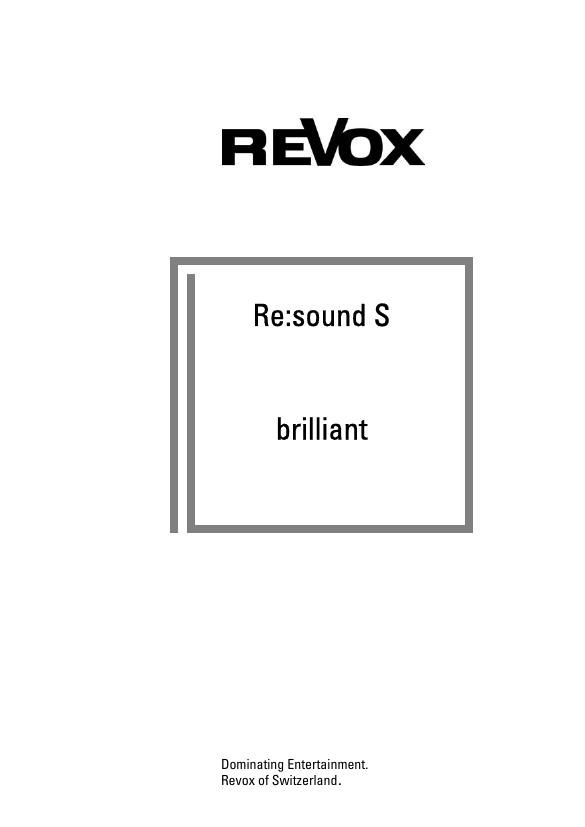 Revox Resound S brilliant Owners Manual