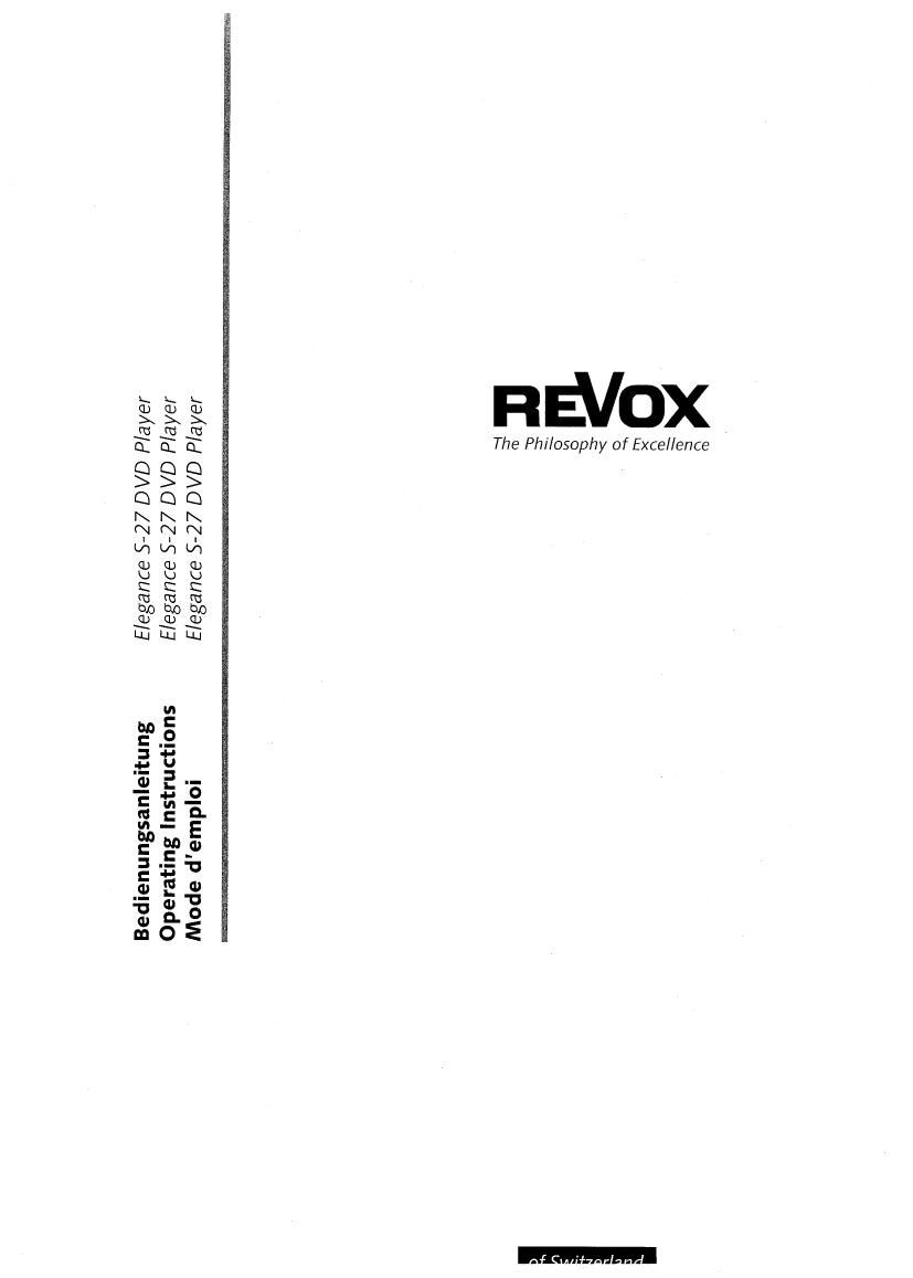 Revox S 27 Owners Manual