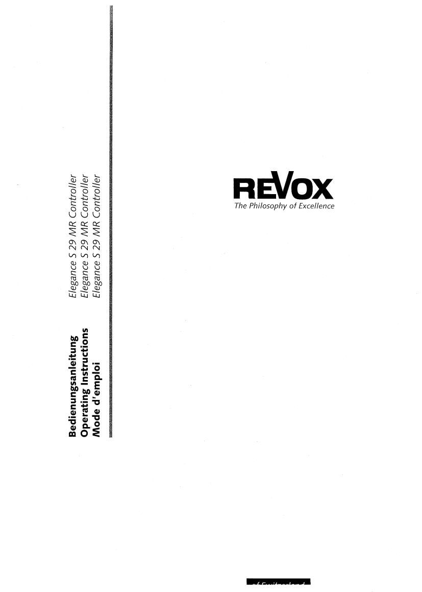 Revox S 29 Owners Manual
