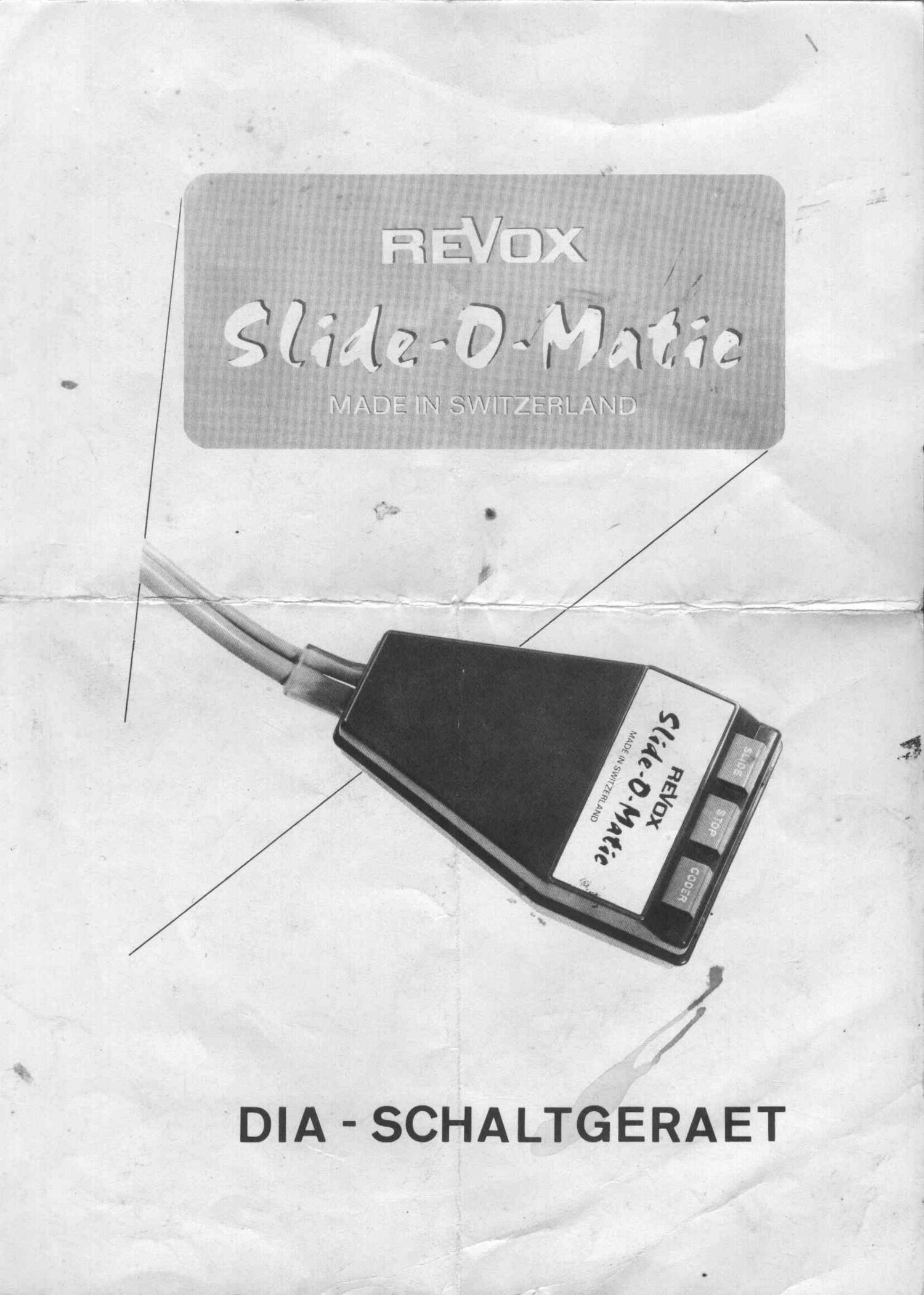 Revox Slide o matic Owners Manual