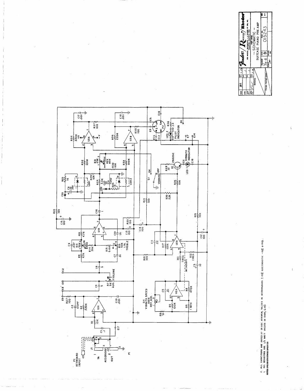 rhodes 100w suitcase piano janus 1 preamp schematic