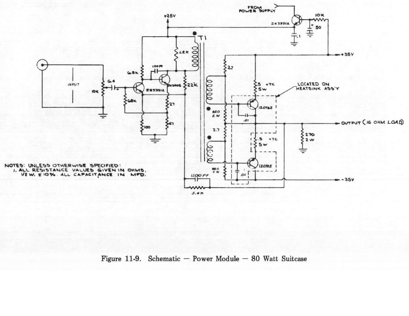 rhodes 80w suitcase power amp module schematic