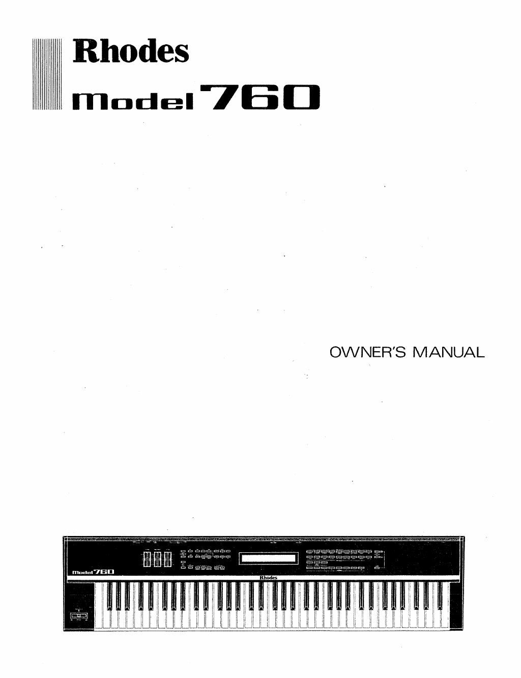 rhodes model 760 owner manual