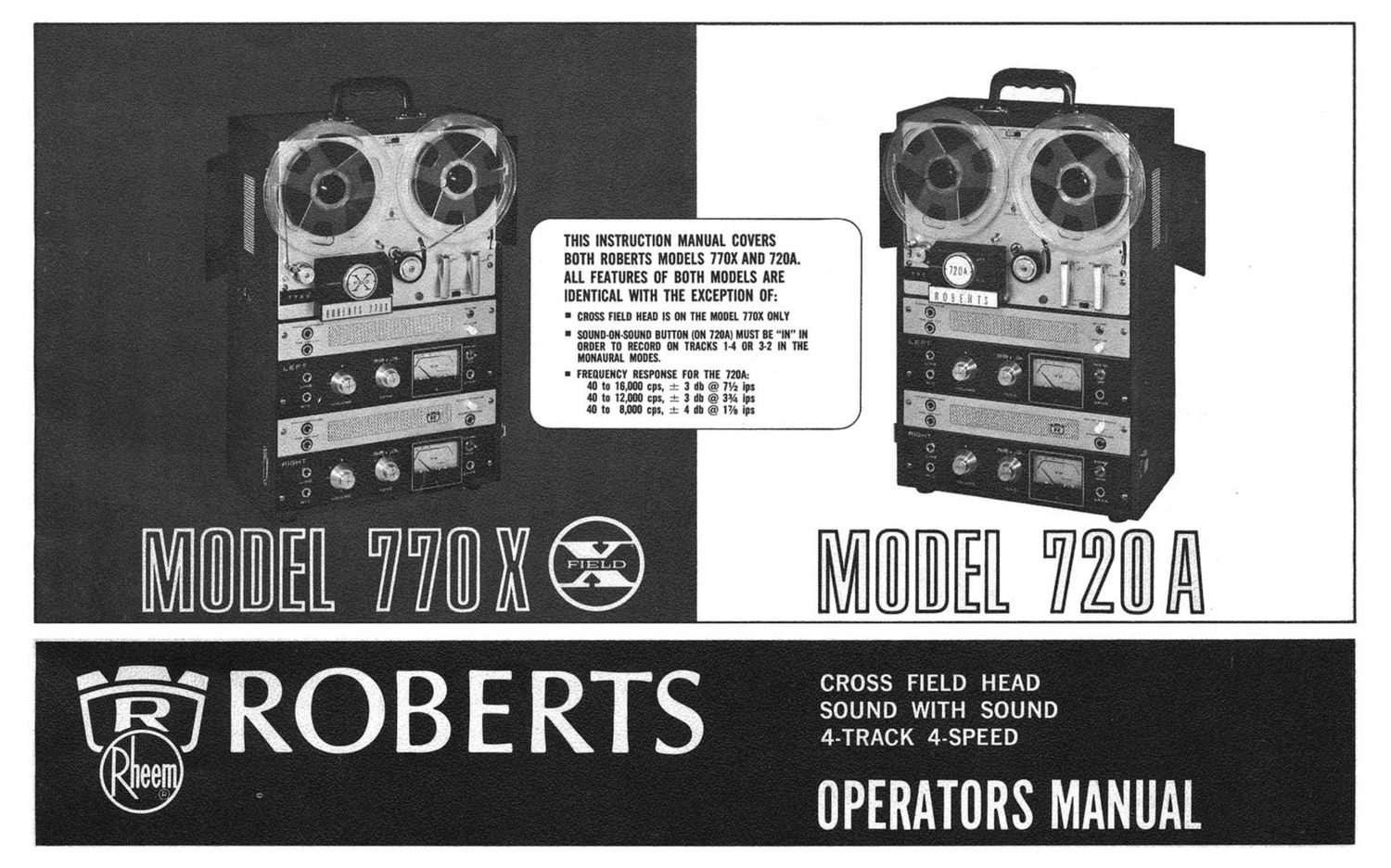Roberts 770x 720A Owners Manual