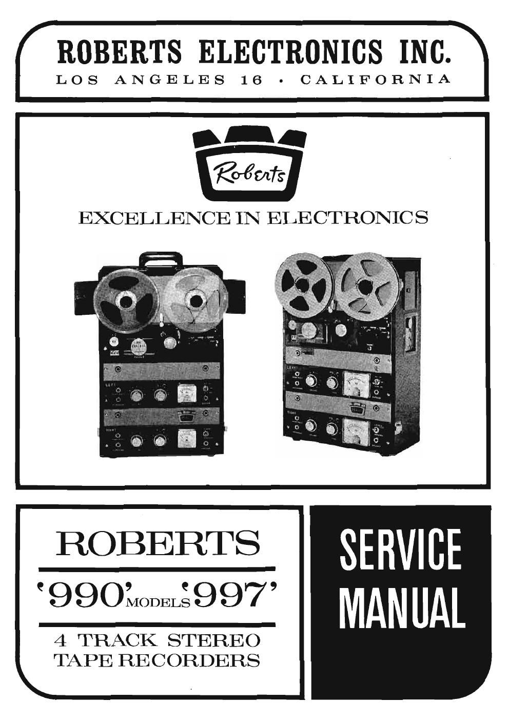 Roberts 990 997Service Manual