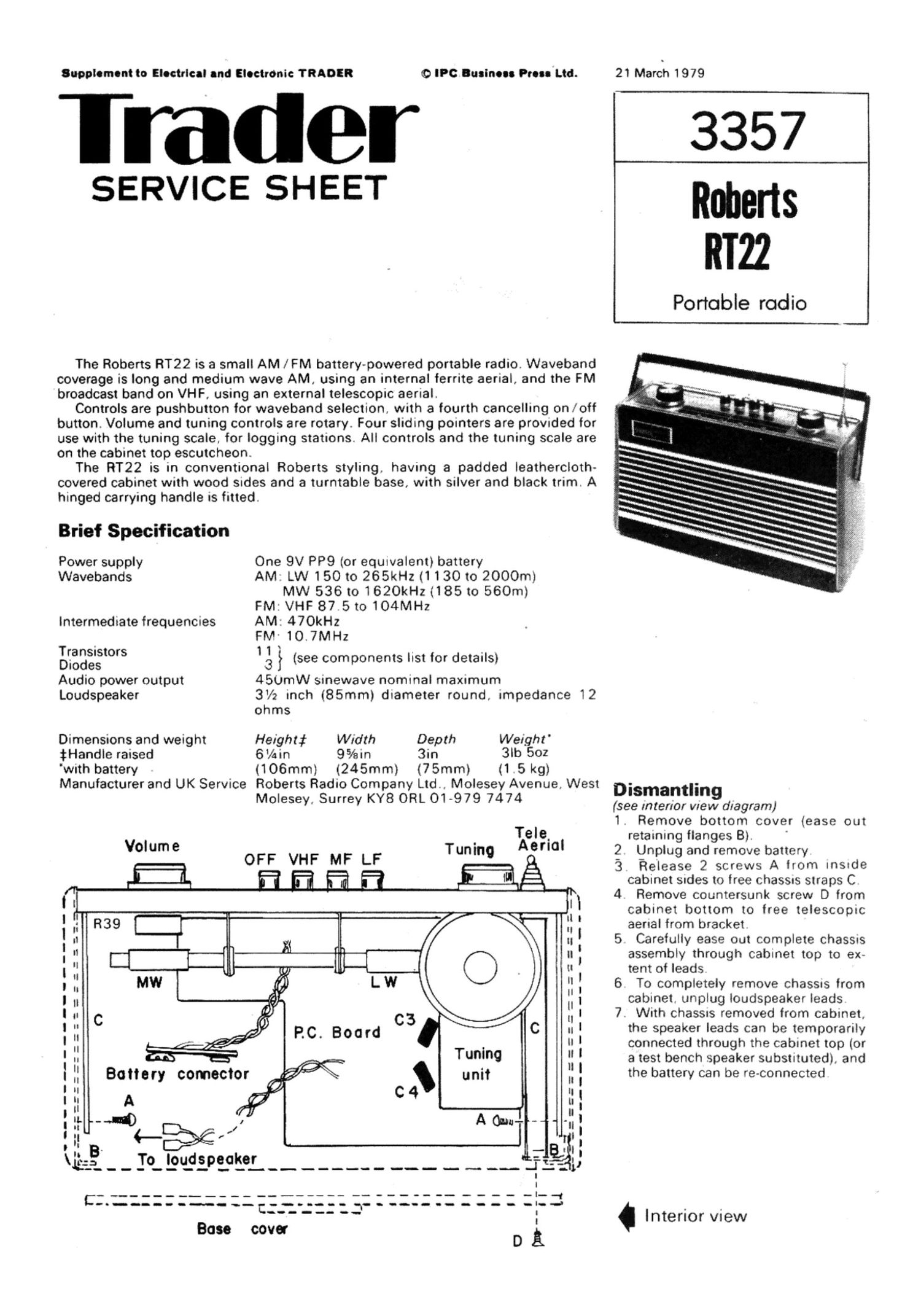 roberts rt 22 service manual