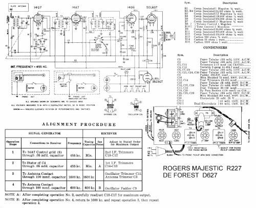 rogers majestic r227 de forest d627