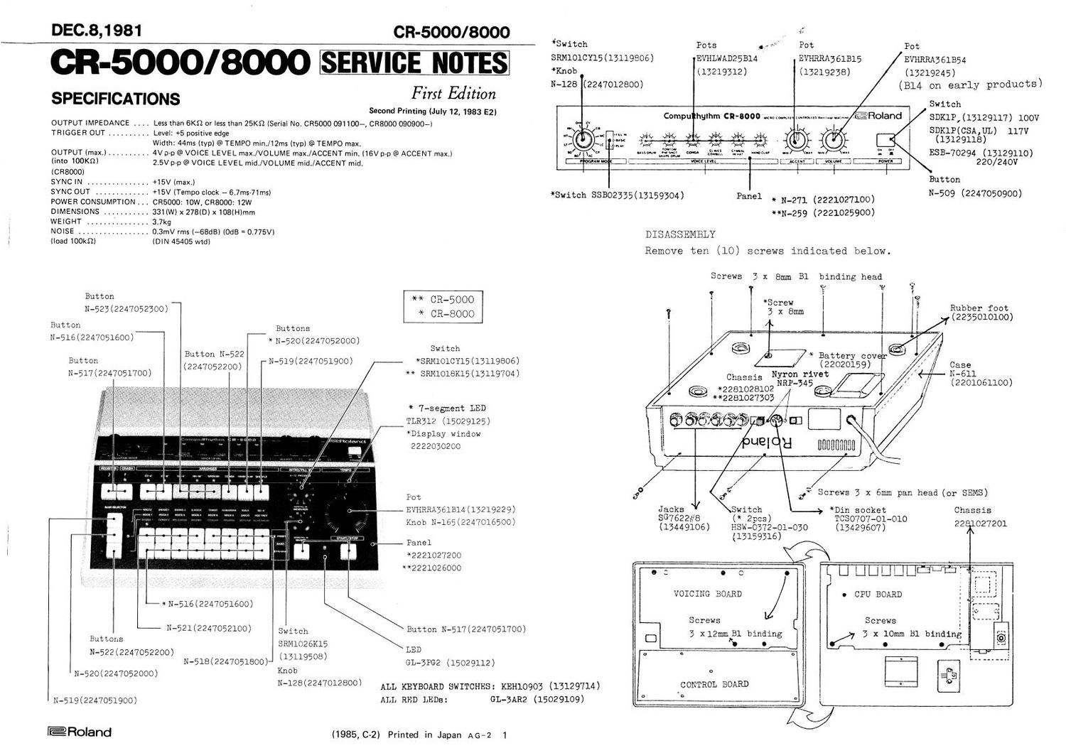 ROLAND CR 5000 CR 8000