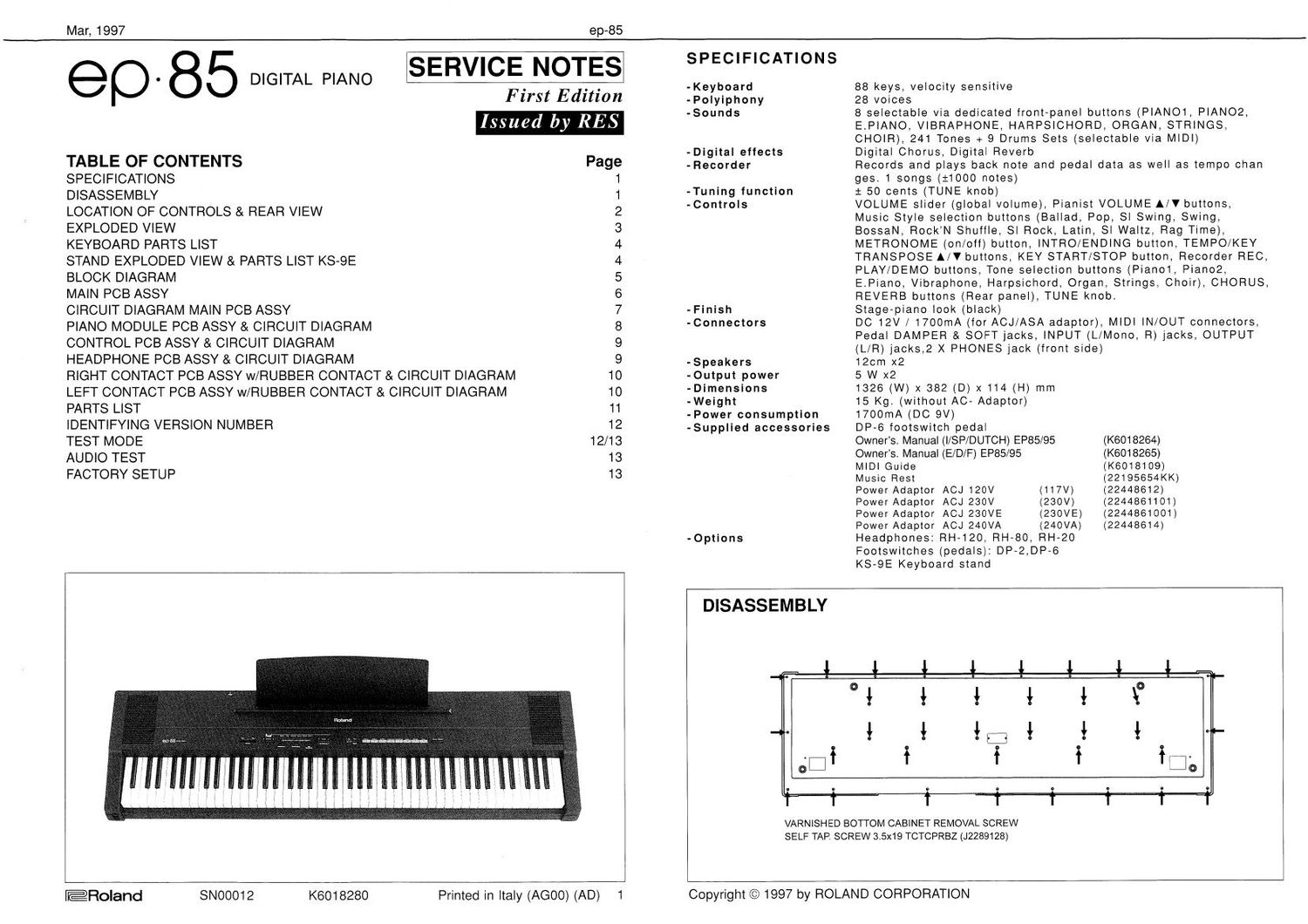 ROLAND EP 85