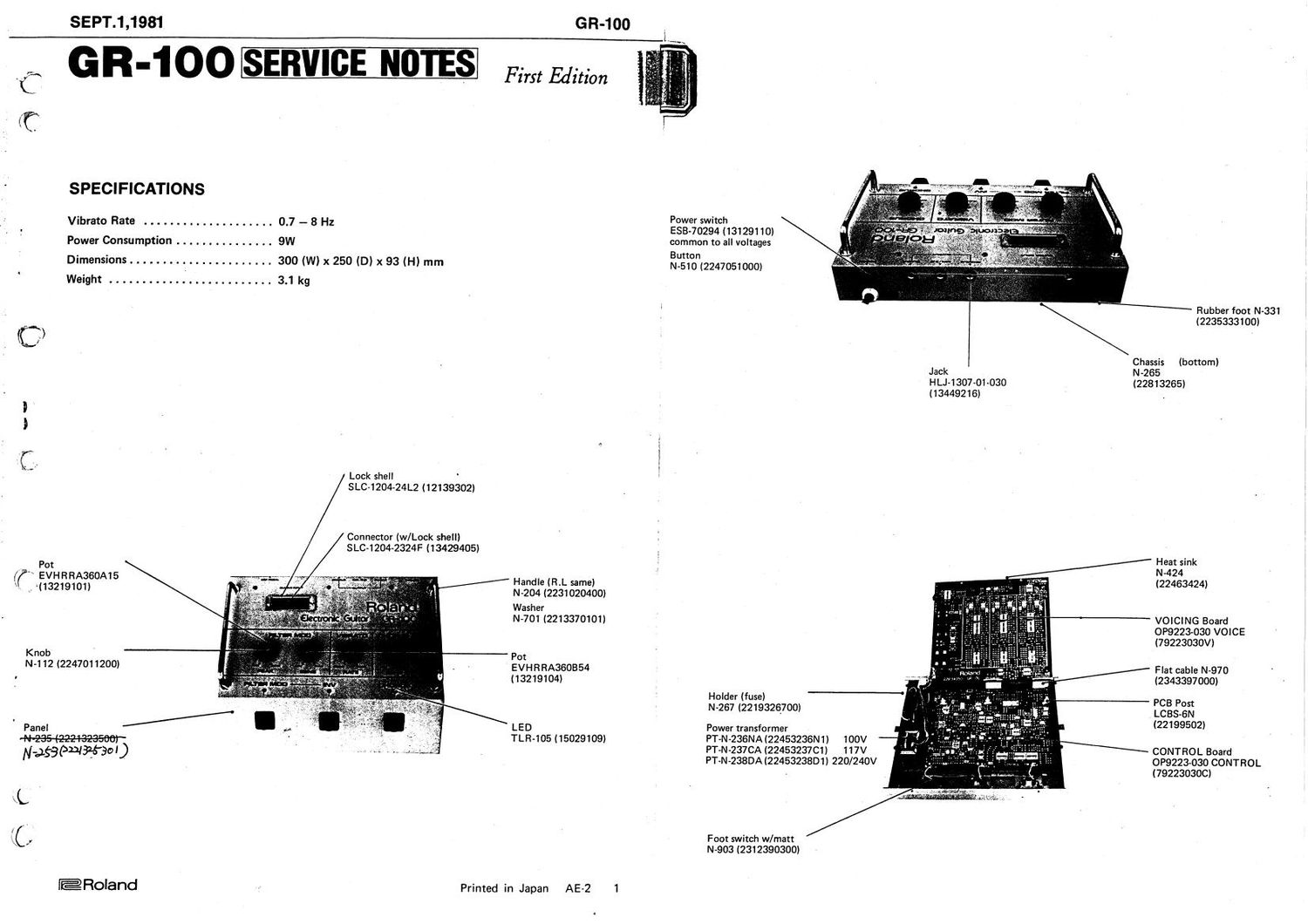 ROLAND GR 100