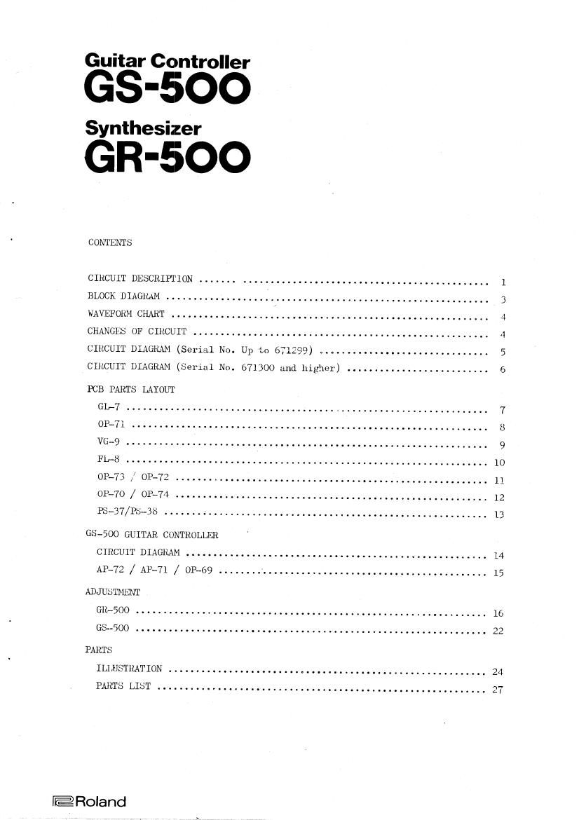 ROLAND GR 500 GS 500