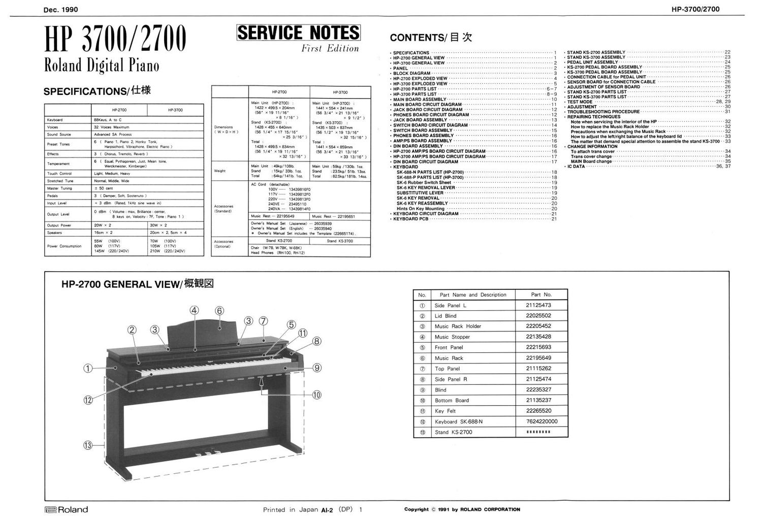 ROLAND HP 2700 HP 3700