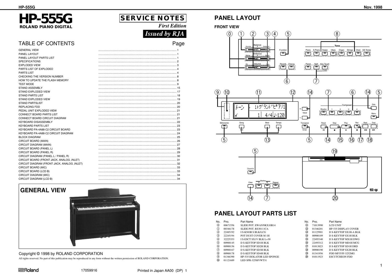 ROLAND HP 555G