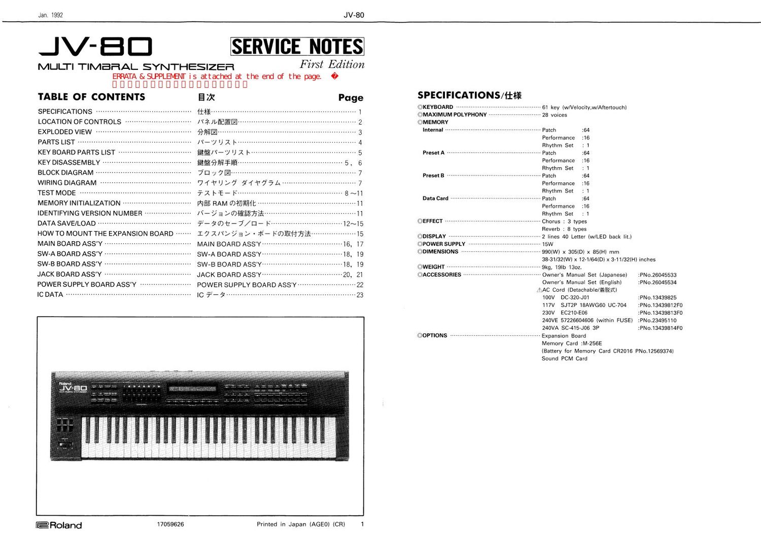 ROLAND JV 80