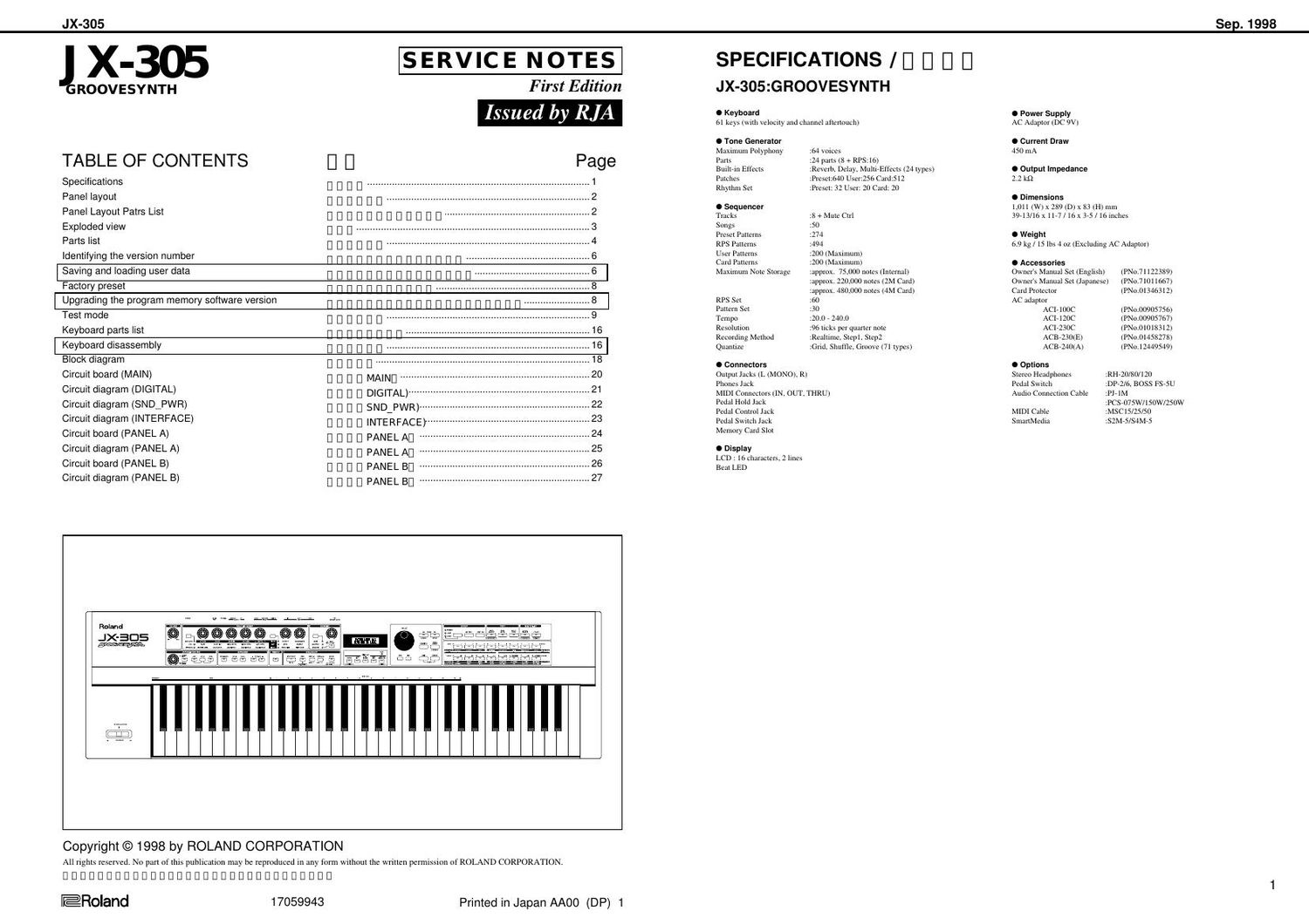 ROLAND JX 305