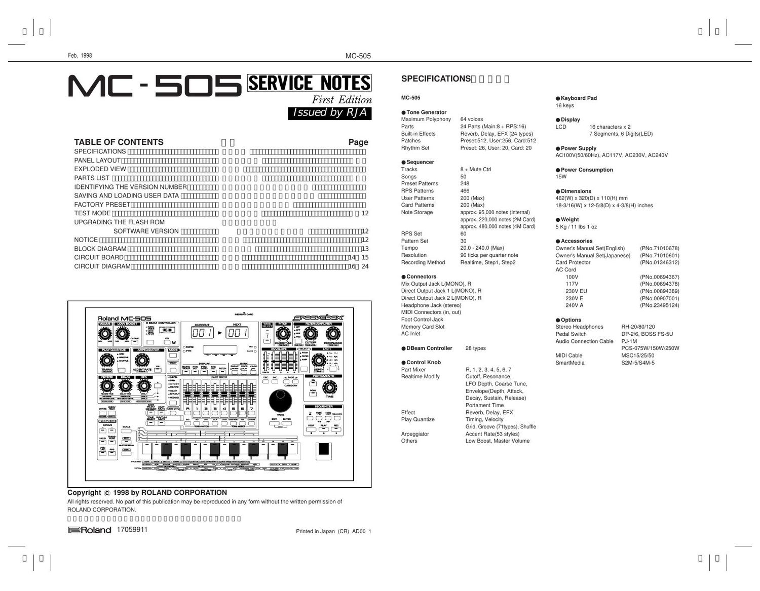 ROLAND MC 505