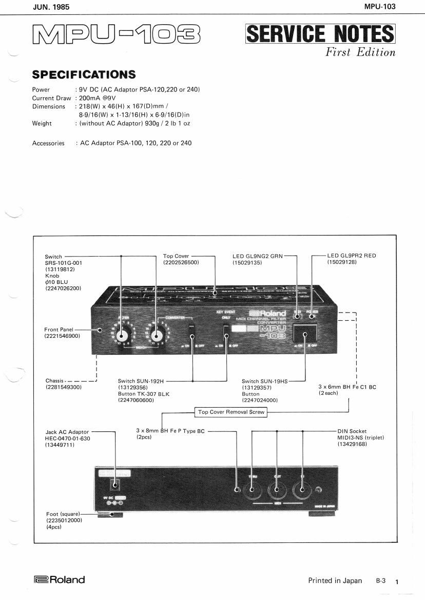 ROLAND MPU 103