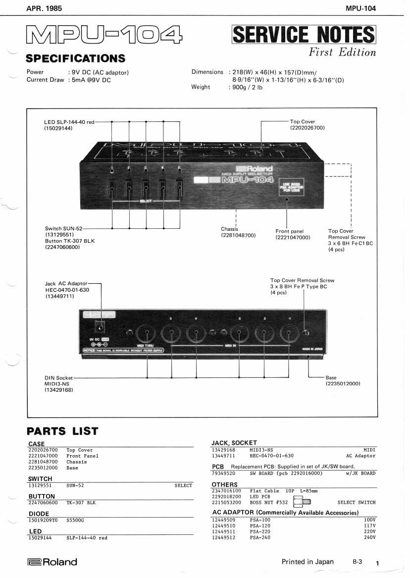 ROLAND MPU 104