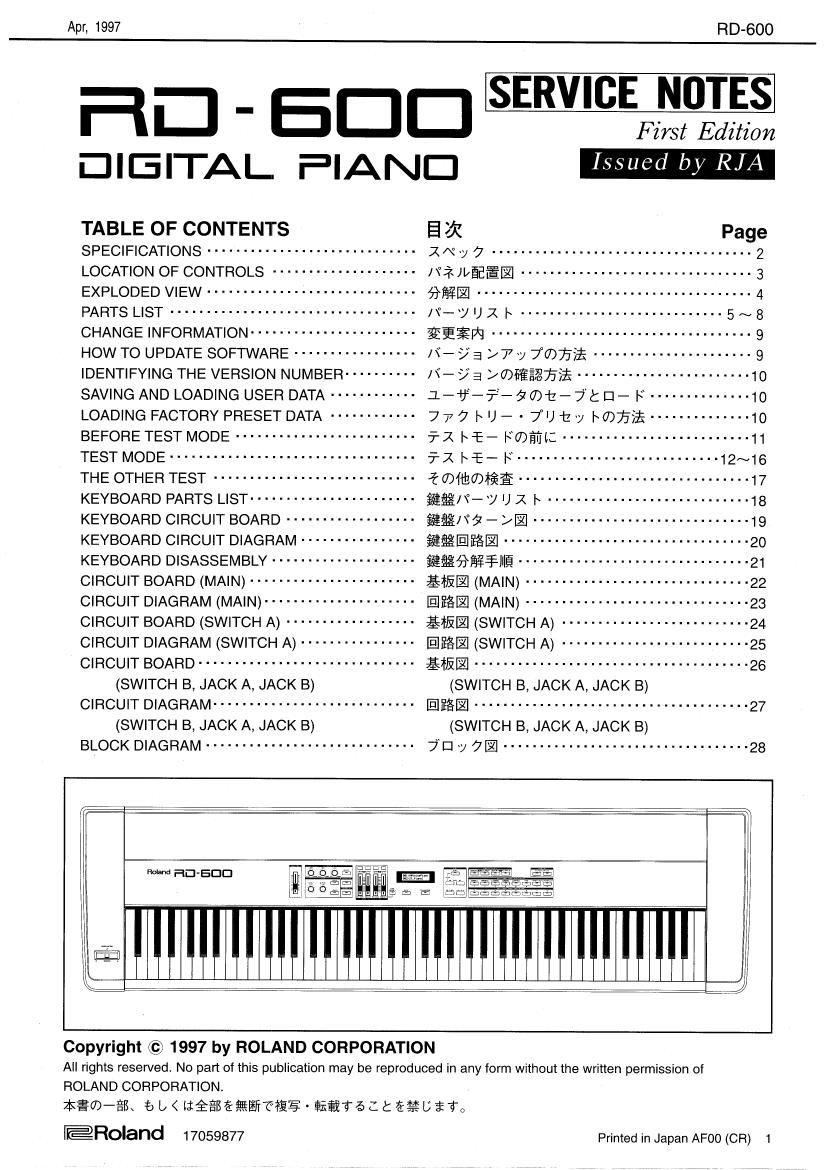 ROLAND RD 600