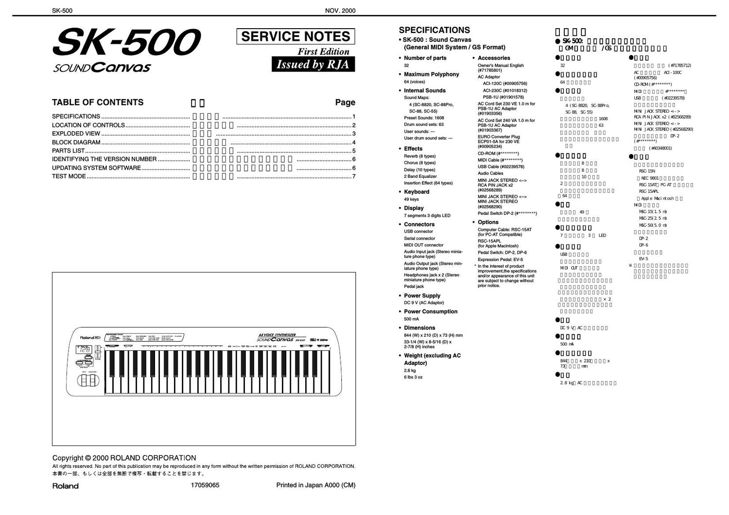 ROLAND SK 500