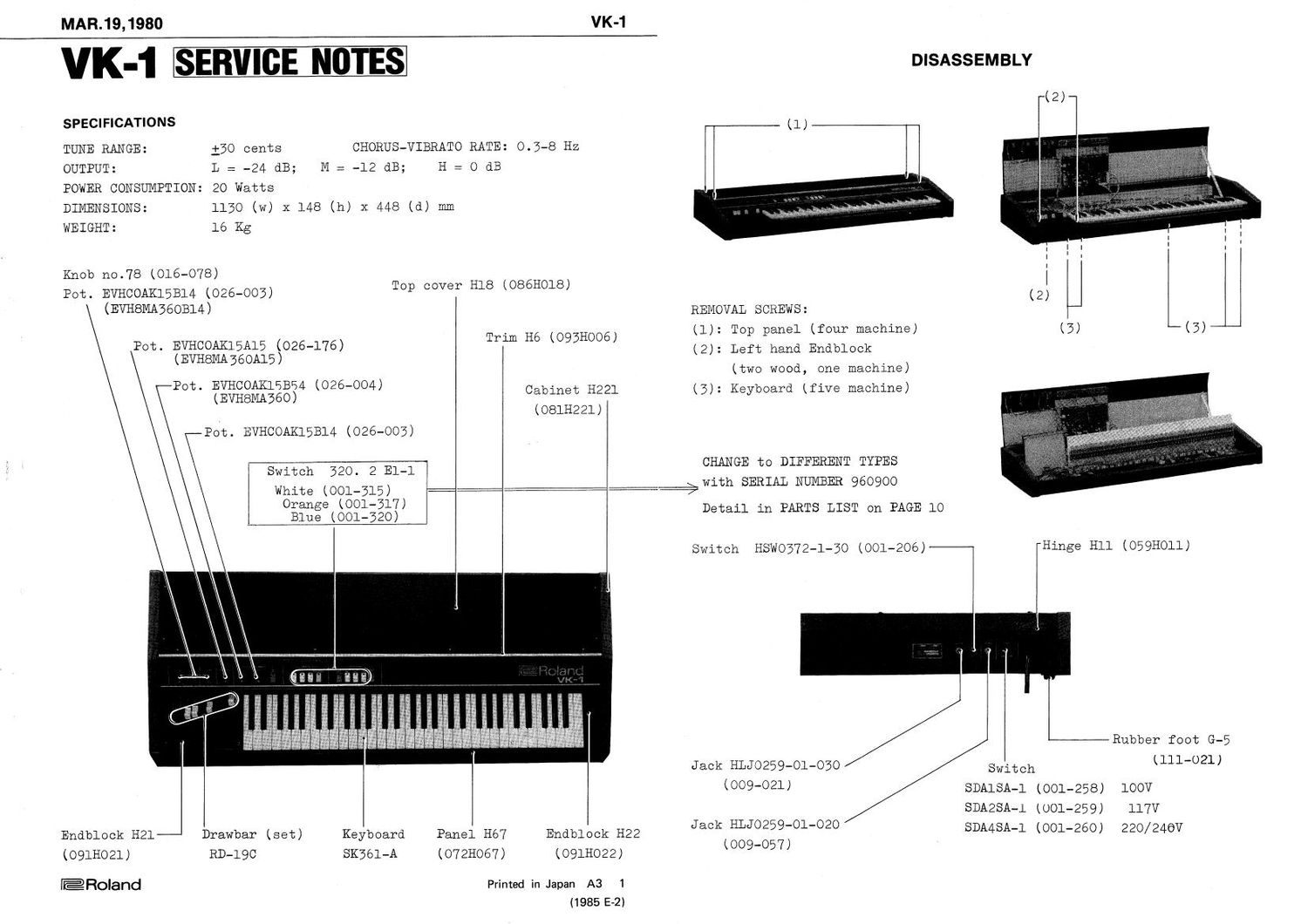 ROLAND VK 1