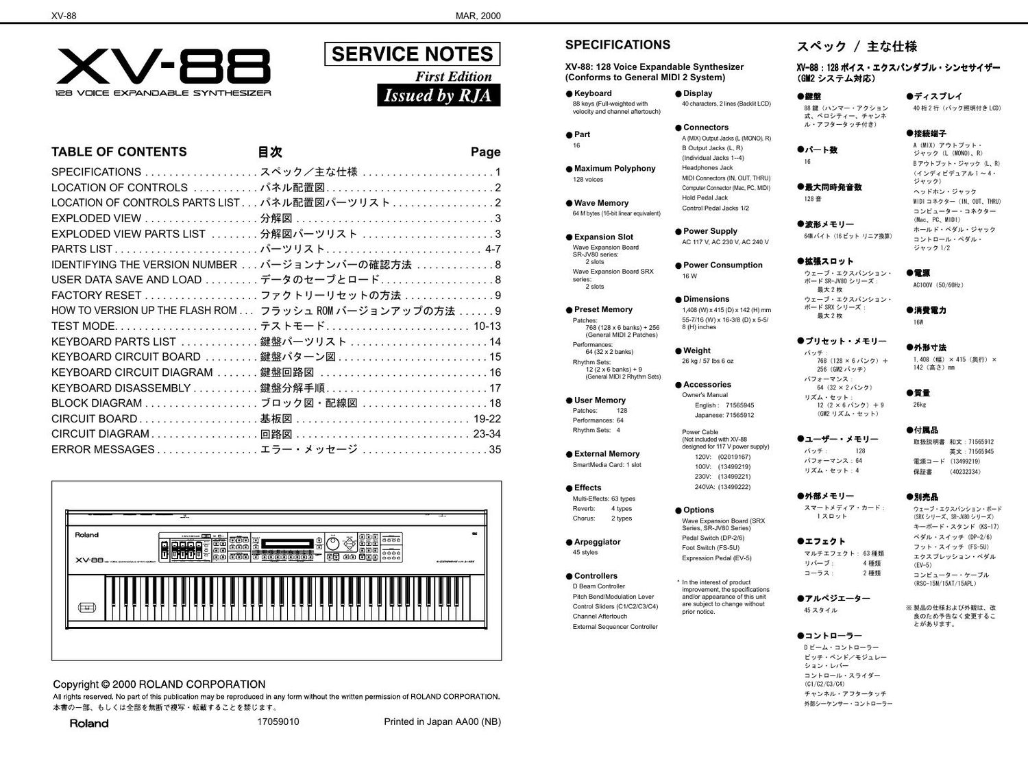 ROLAND XV 88