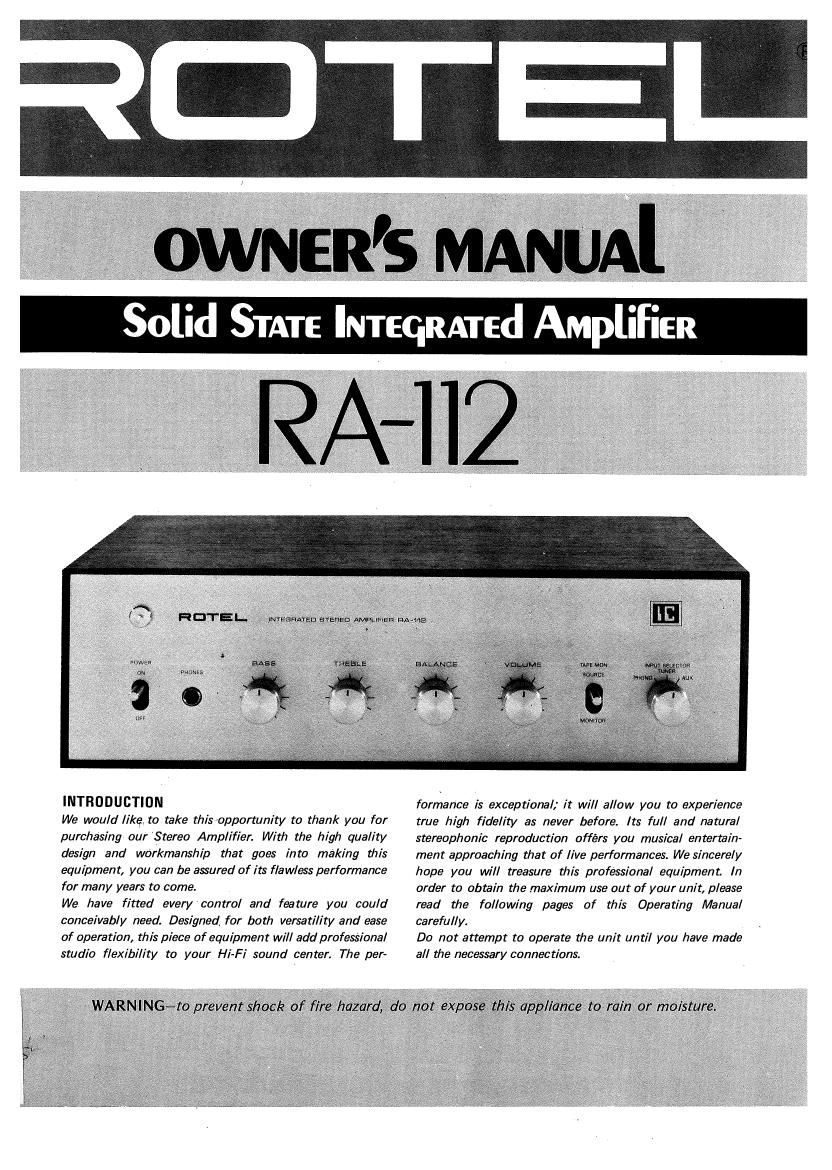 Rotel RA 112 OM