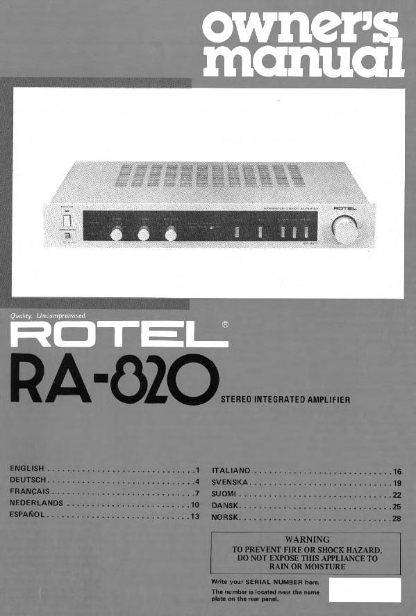 Rotel RA 820 OM