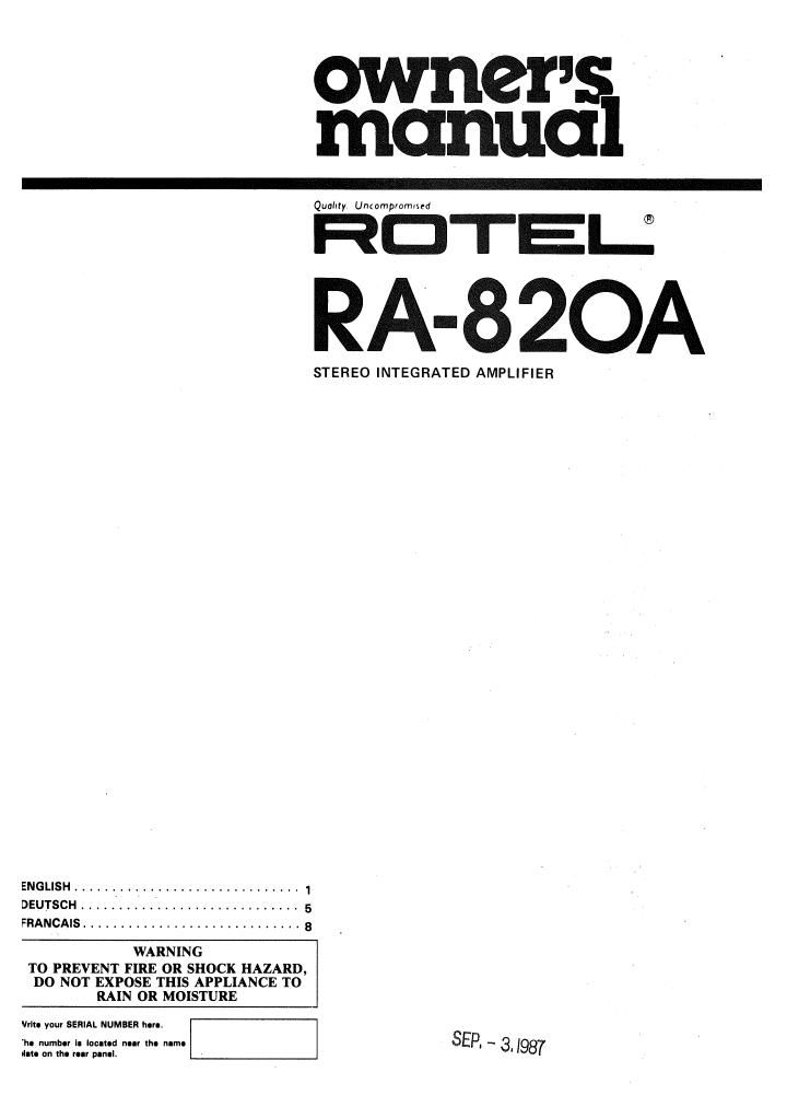 Rotel RA 820A OM