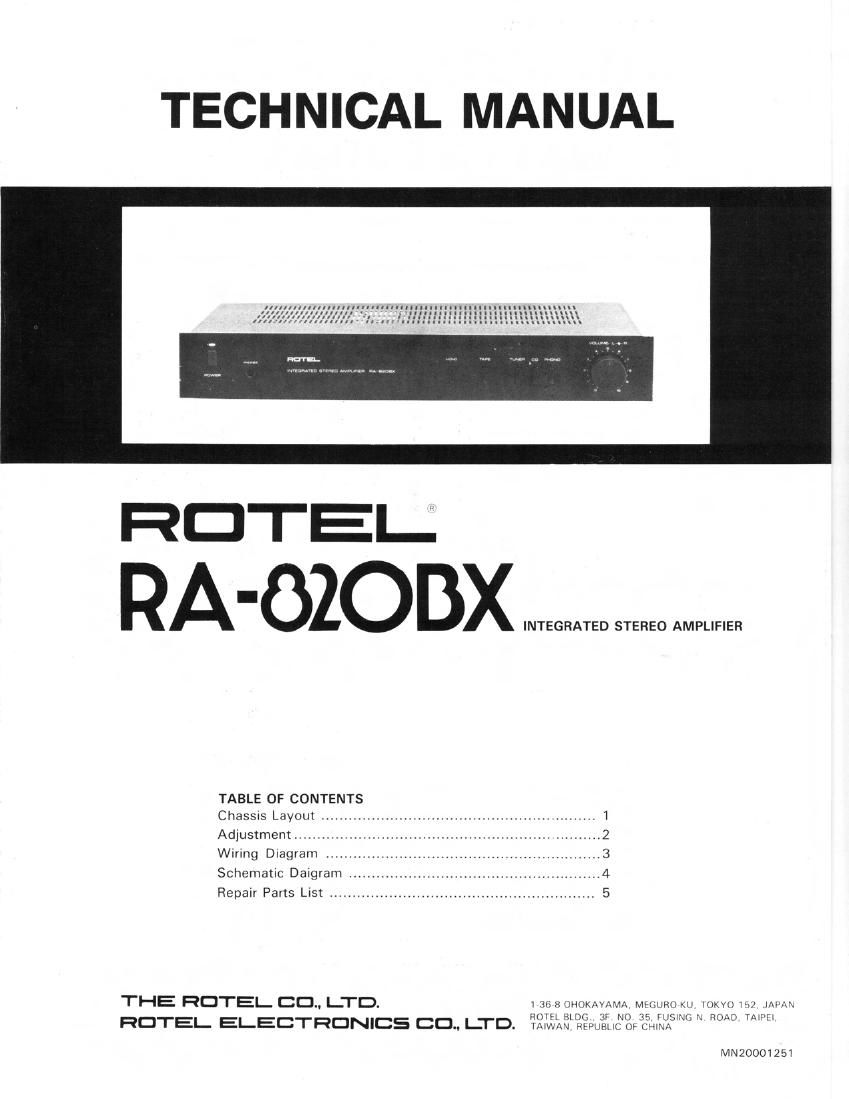 Rotel RA 820BX Service Manual