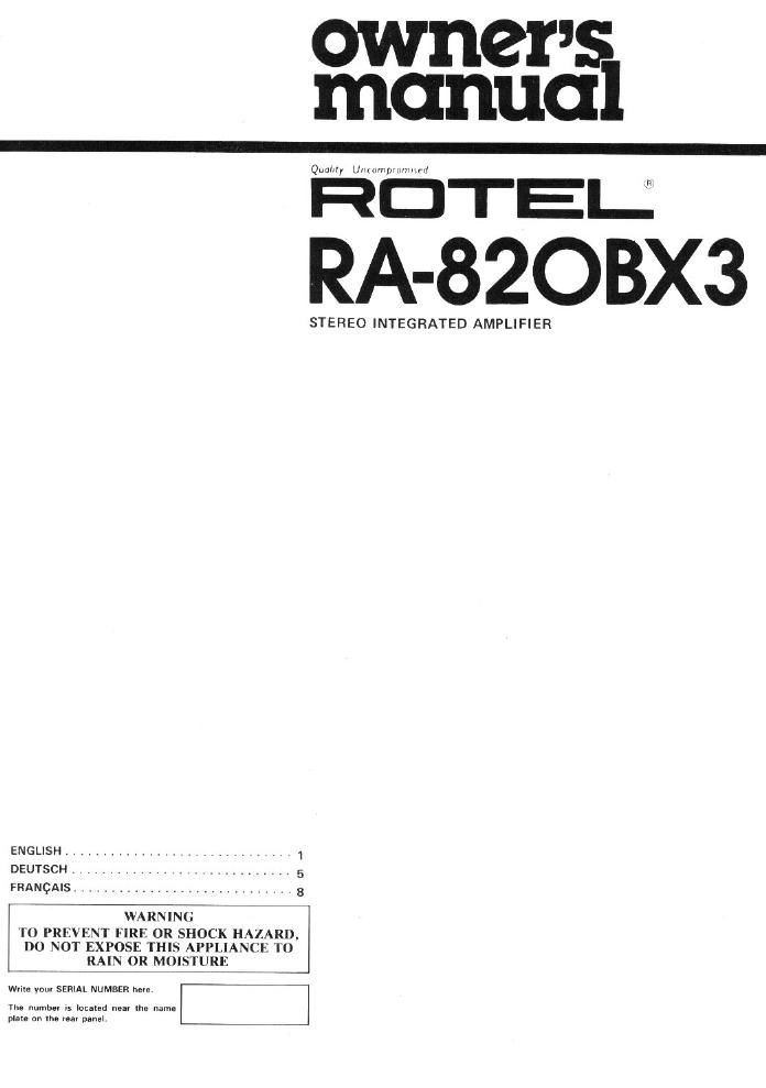 Rotel RA 820BX3 OM