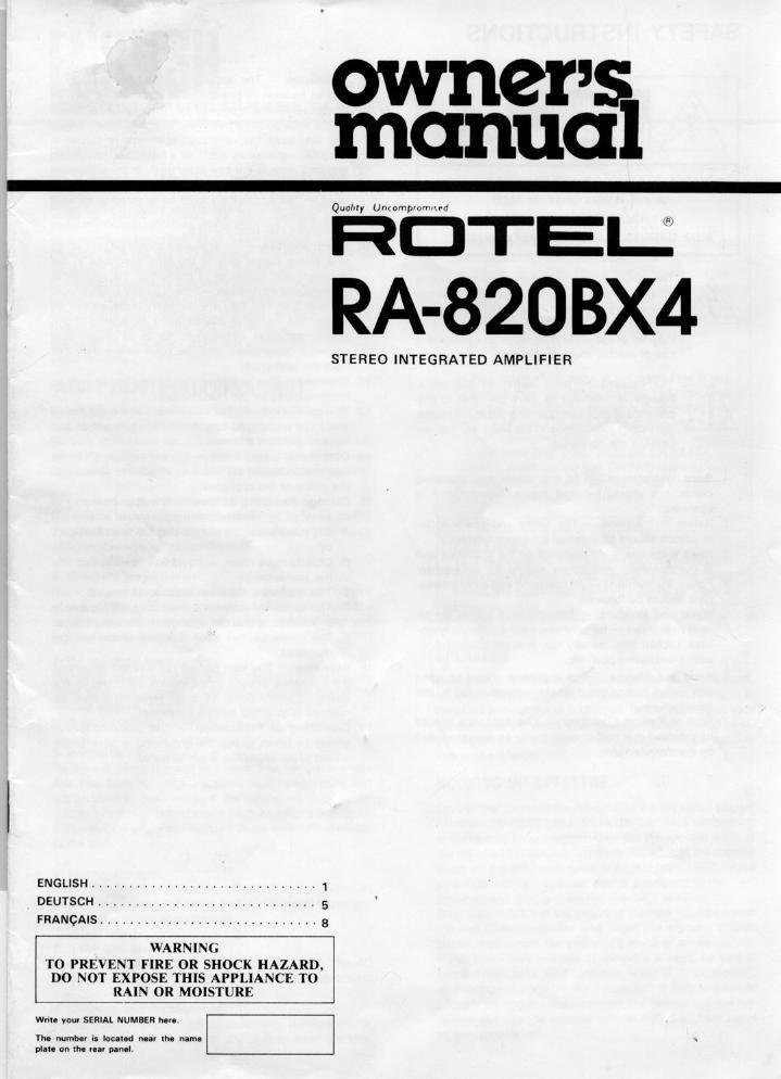 Rotel RA 820BX4 OM