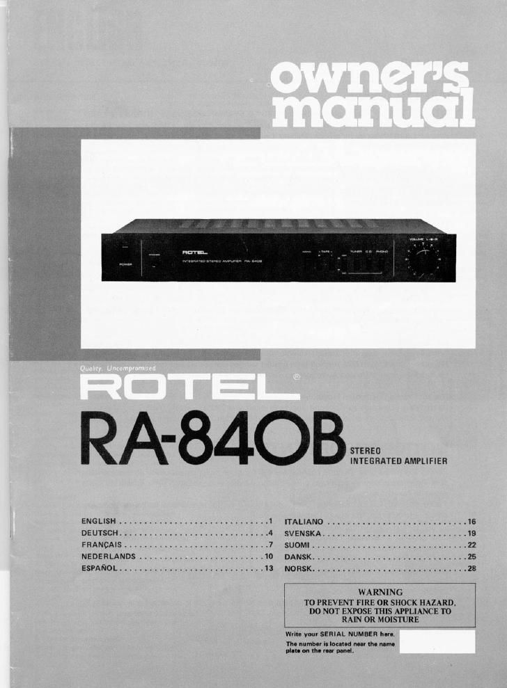 Rotel RA 840B OM