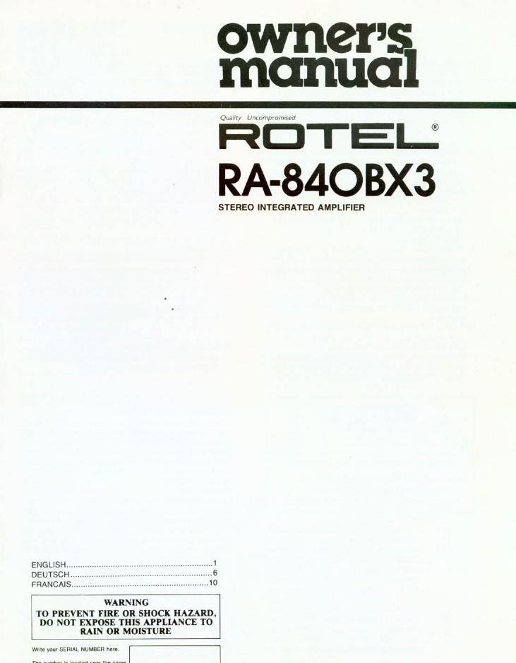 Rotel RA 840BX3 OM