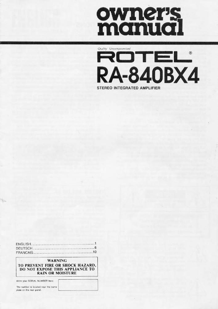 Rotel RA 840BX4 OM