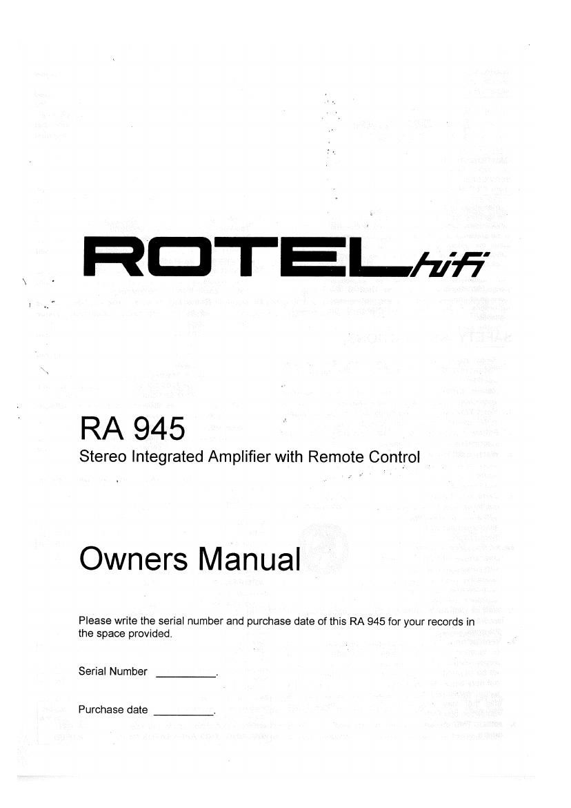 Rotel RA 945 OM