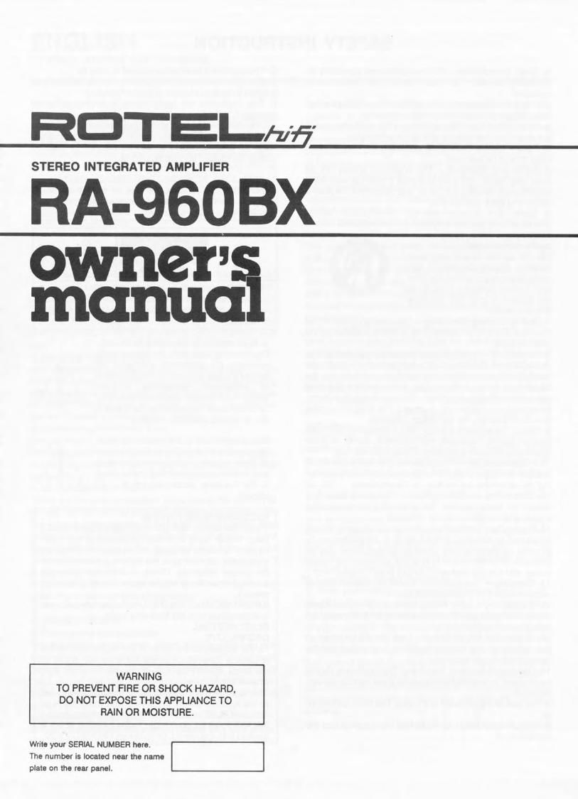 Rotel RA 960BX OM