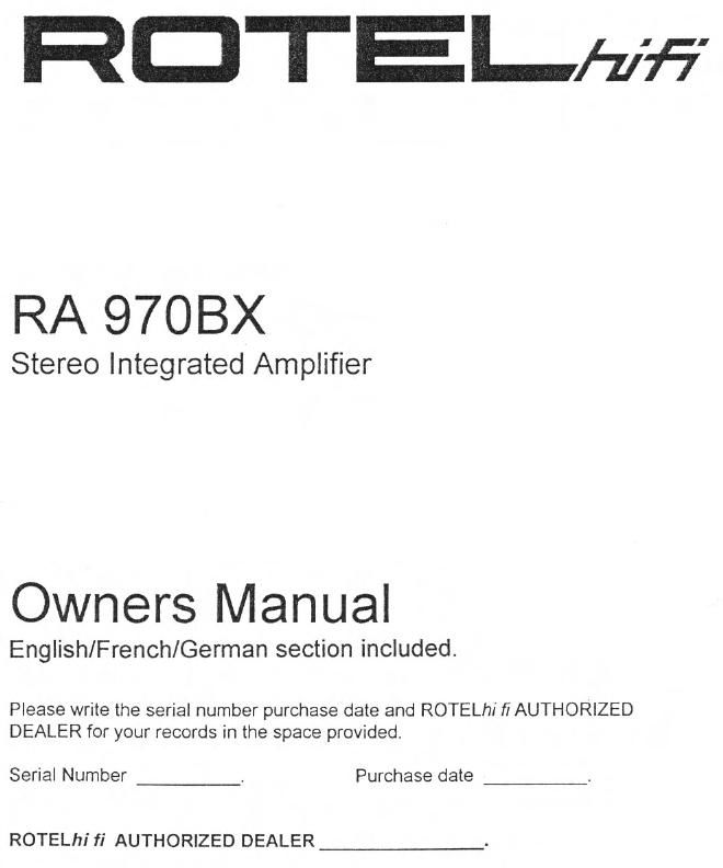 Rotel RA 970BX OM