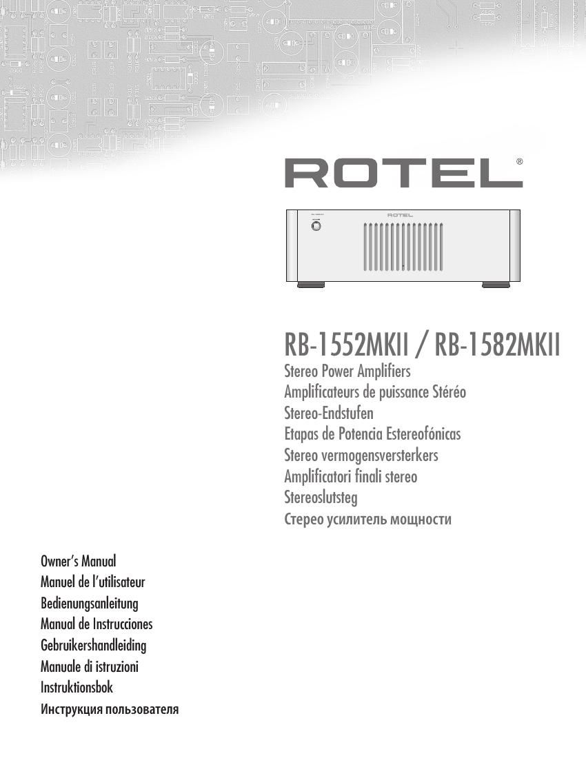 Rotel RB 1552 MK2 1582 MK2 OM