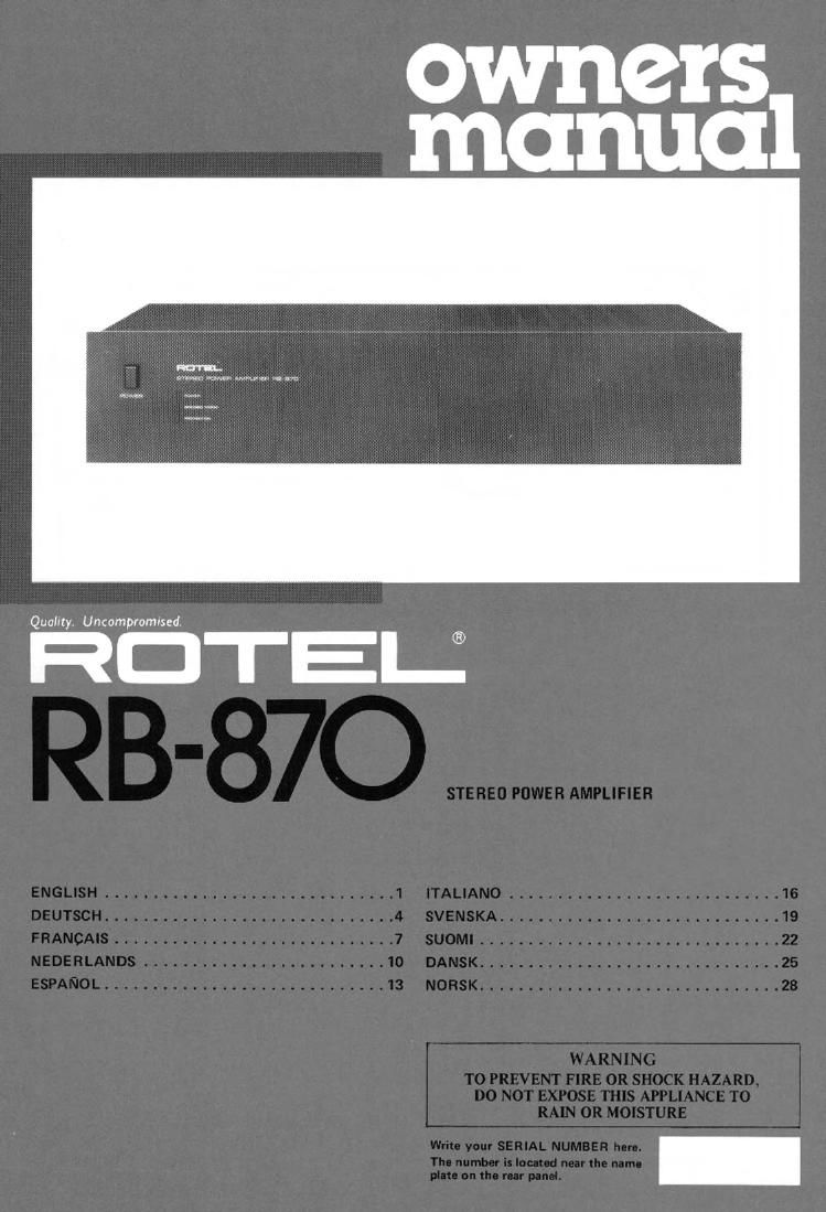Rotel RB 870 OM