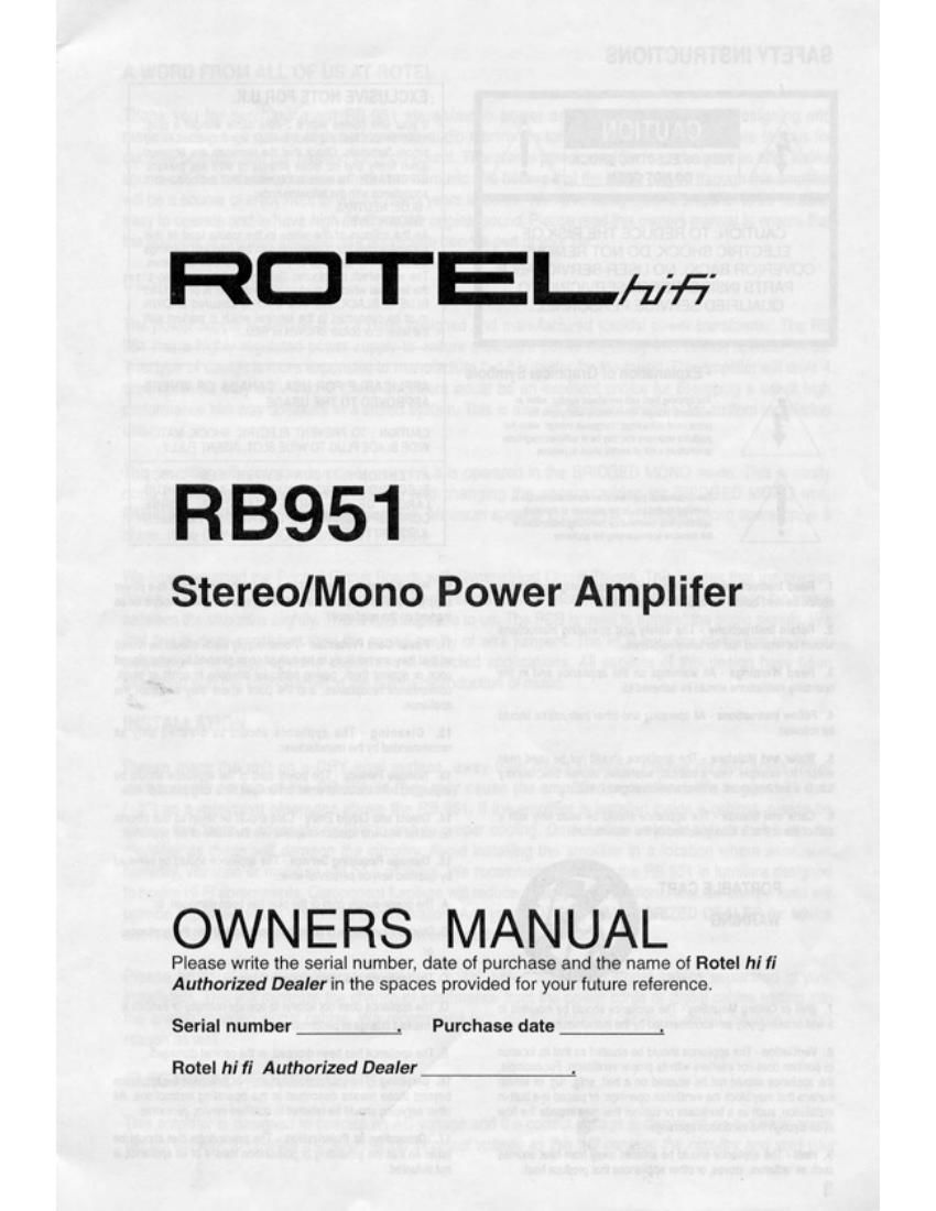 Rotel RB 951 OM