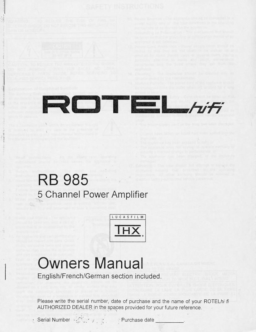 Rotel RB 985 OM