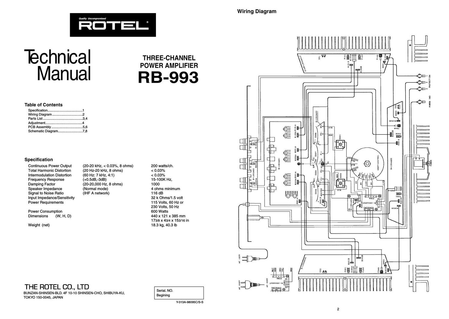 Rotel RB 993 Service Manual
